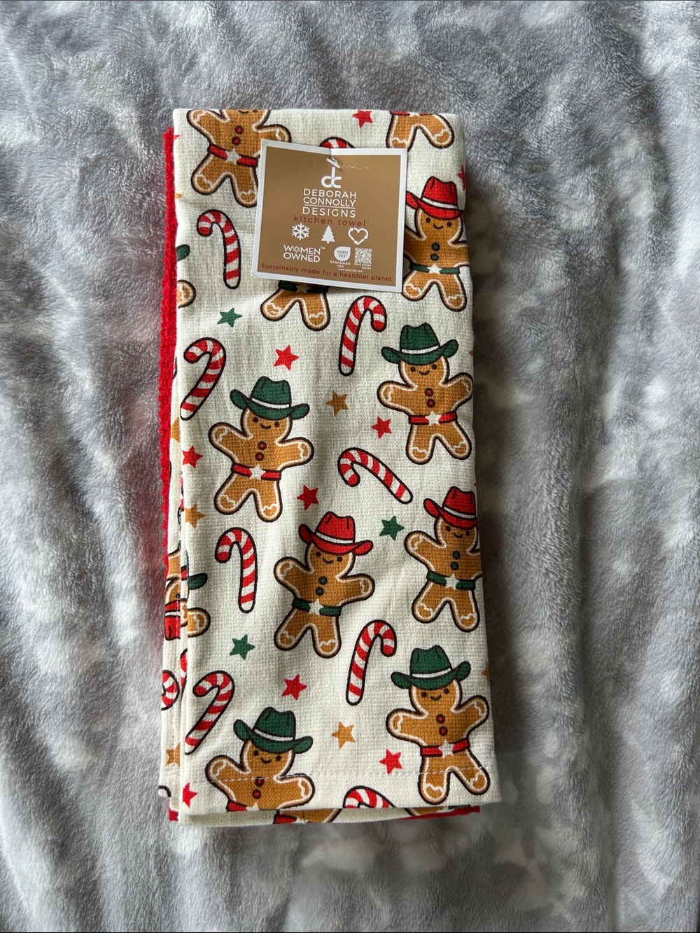 Marshalls Red Green Gingerbread & Candy Cane Holiday Kitchen Towel